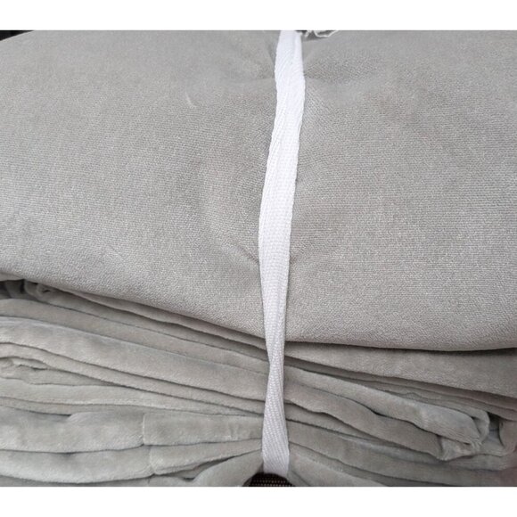 Quince Cotton Velvet Room Darkening Curtain Color Light Grey Size 48x96 -NEW- - Picture 2 of 7